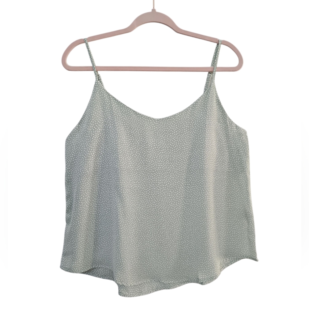 New Anthropologie Polka Dot Cami Top Size S Green Animal Print Romantic Feminine